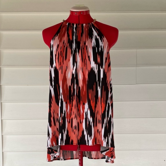Michael Kors Printed Chain-Neck Halter Top Sz M - Picture 1 of 8